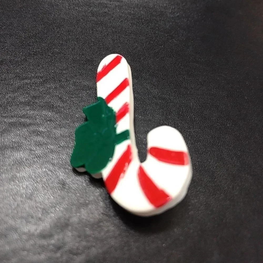Candy Cane brooch red white green holiday